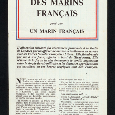 Le Dilemme des Marins Francais